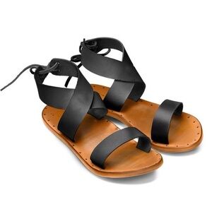 Beek Cardinal Ankle Wrap Leather Sandal, Size 9